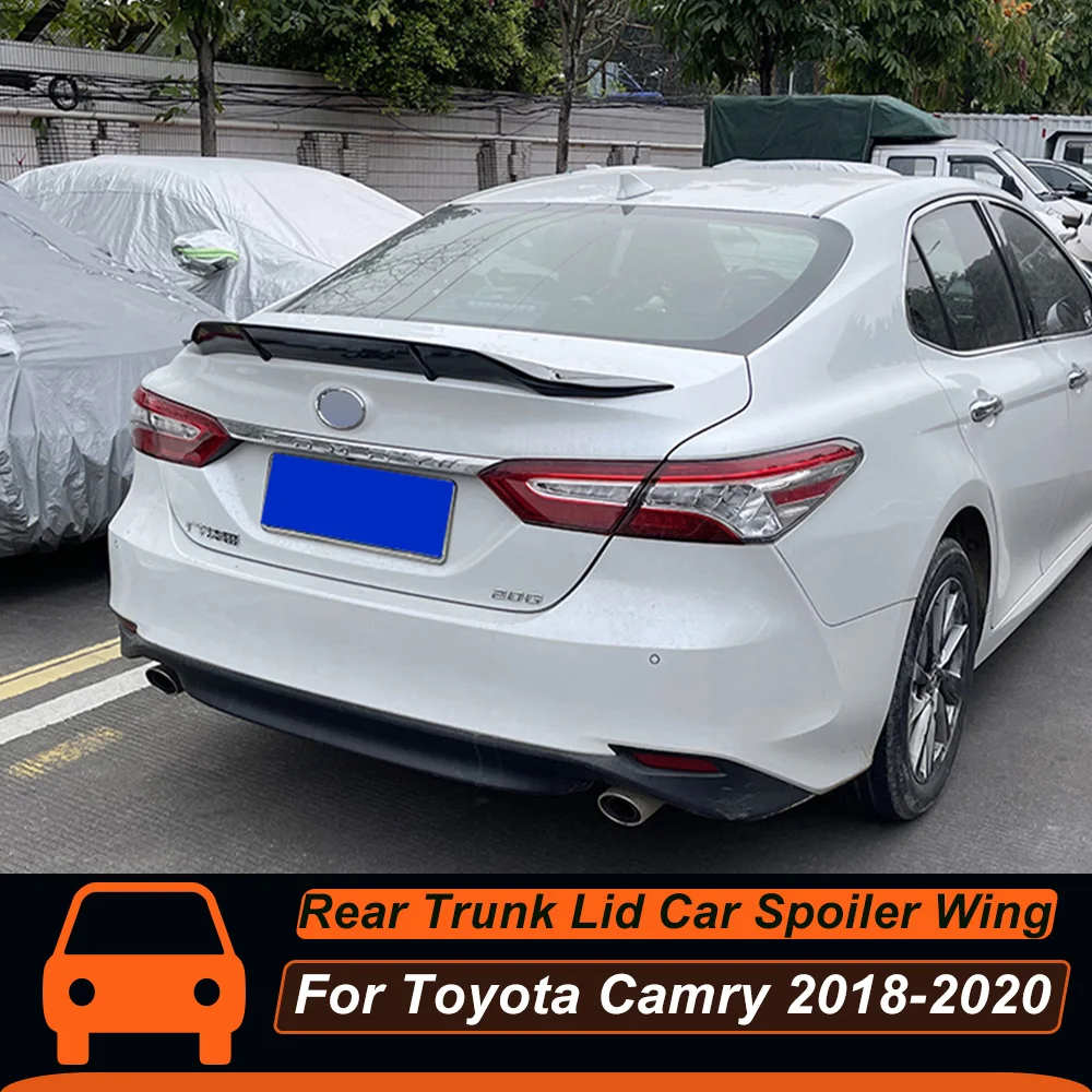 

For Toyota Camry 2018-2023 Rear Trunk Lid Ducktail Lip Spoiler Wings ABS Plastic Black Carbon Upgrade Exterior Accessories Parts