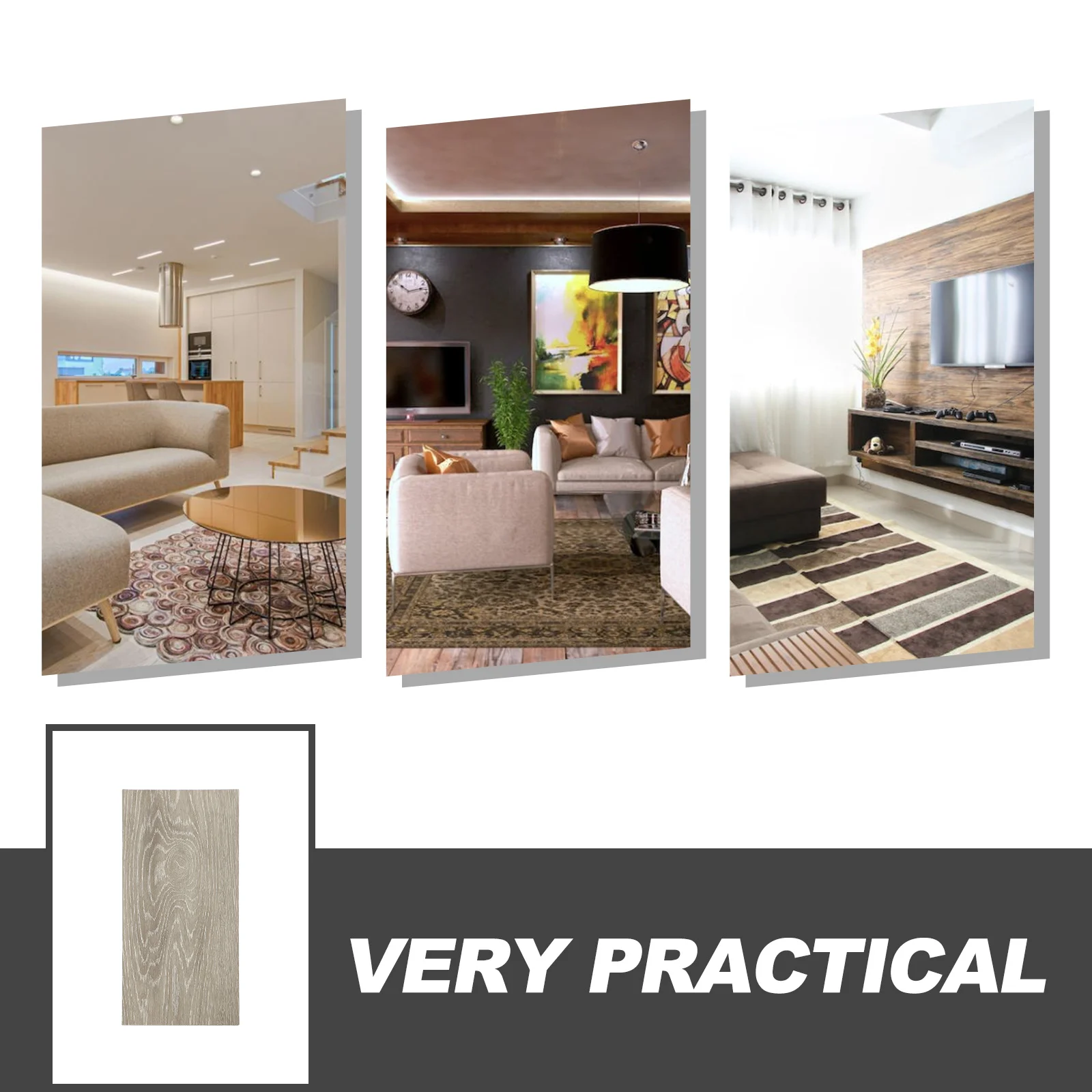 

8pcs Self-Adhesive Pvc Floor Stickers Peel Stick Waterproof Retro Decorative Decals For Bedroom Kitchen Living Room Removable