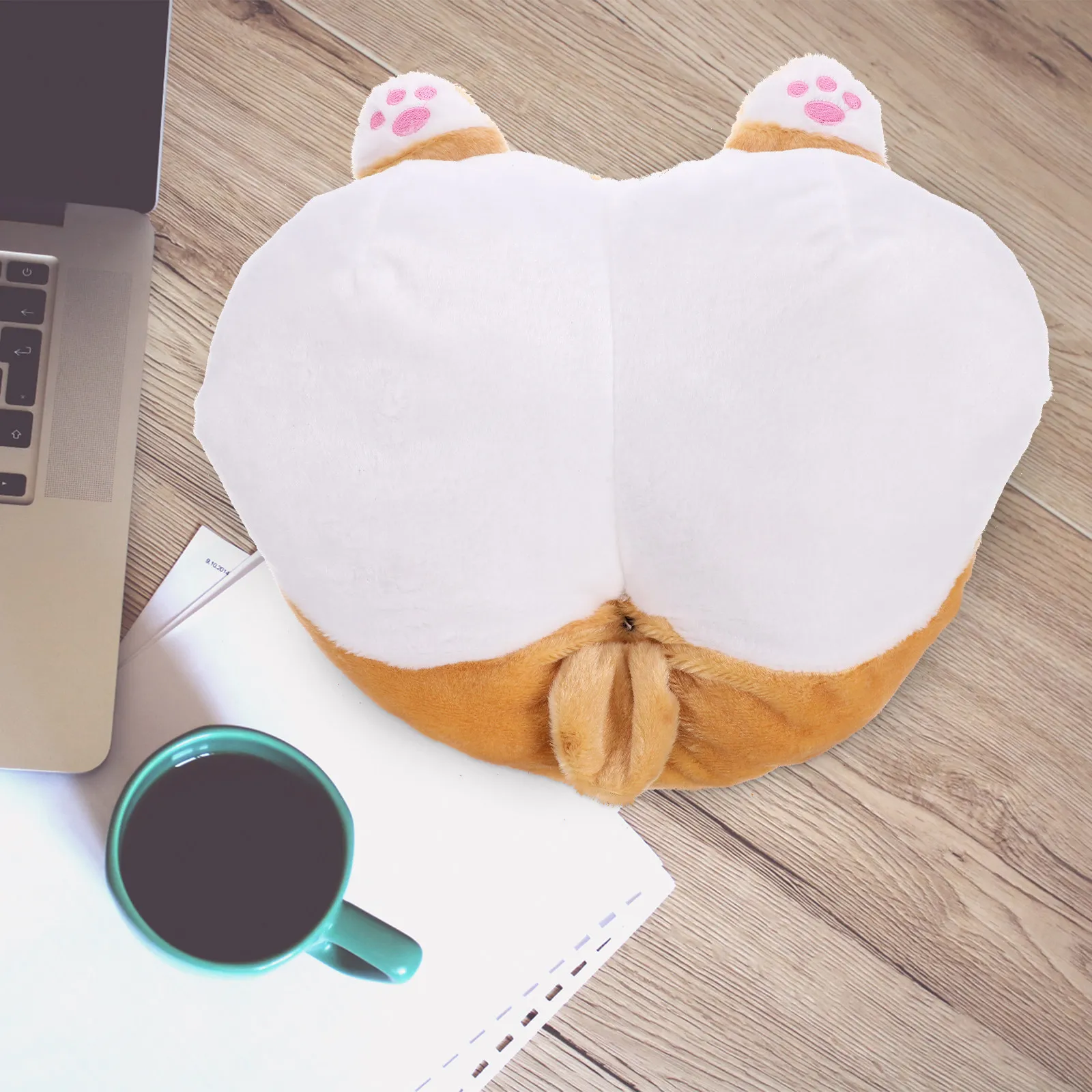 Beautiful Dog Buttock Cushion Creative Cute Chair Pad Soft Comfortable Support for Back Tailbone Relief Dog Buttocks Cushion