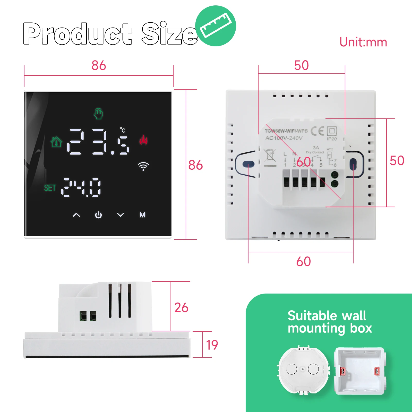 Termorregulador Beok Tuya Smart Home, Wi-Fi, Termostato de piso quente, aquecimento elétrico, controlador de temperatura, caldeira a gás, Yandex