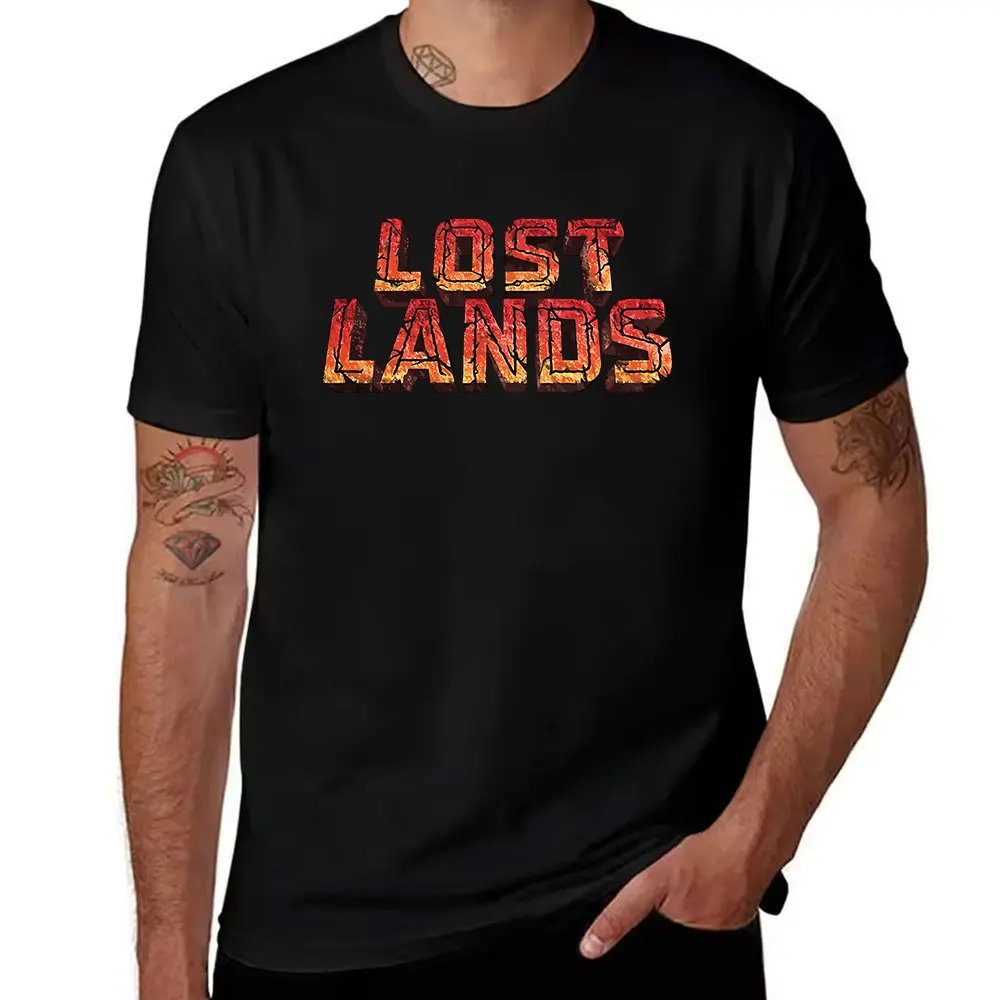 Men's 100% Cotton Short Sleeve T-Shirt, Lost Lands Cracked Lava Graphic Print Casual Summer Tee for Daily Wear & Outdoor Activit