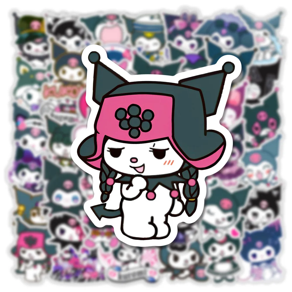 Pegatinas impermeables de Anime Kuromi para niños, calcomanías Kawaii para ordenador portátil, nevera, cuaderno, Decoración, regalo, 10/30/50 piezas