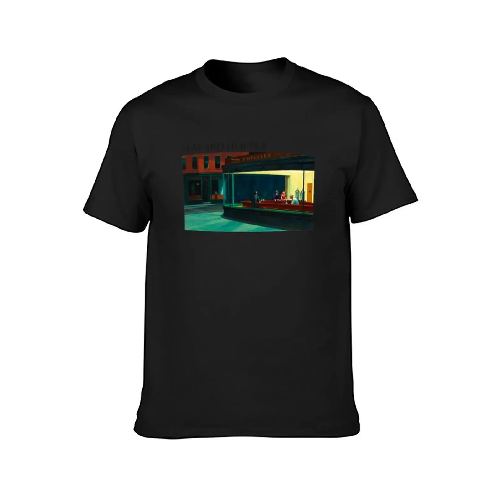 Edward Hopper Nighthawks T-Shirt kawaii clothes sports fans sublime black t shirts for men