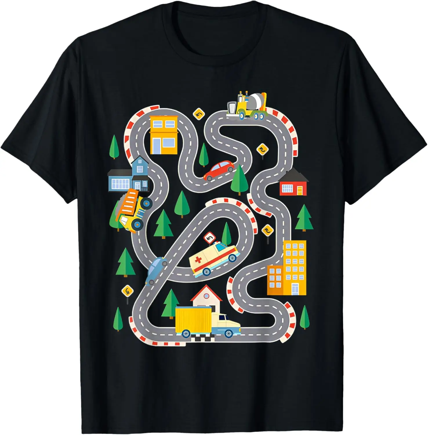 Play Car Race On Dad's tee funny Mat Road Car Race Track T-Shirt