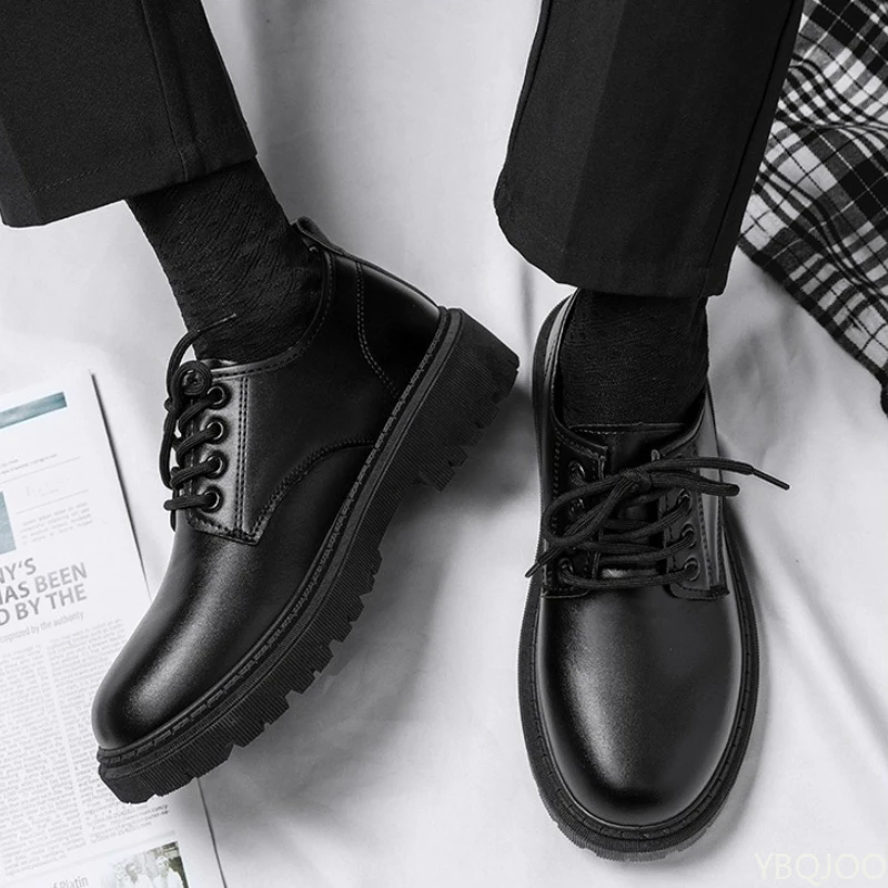 Spring Autumn Men's Business Dress Shoes Black Casual Simple Comfortable Anti slip Wear resistant Round Head Men's Shoes