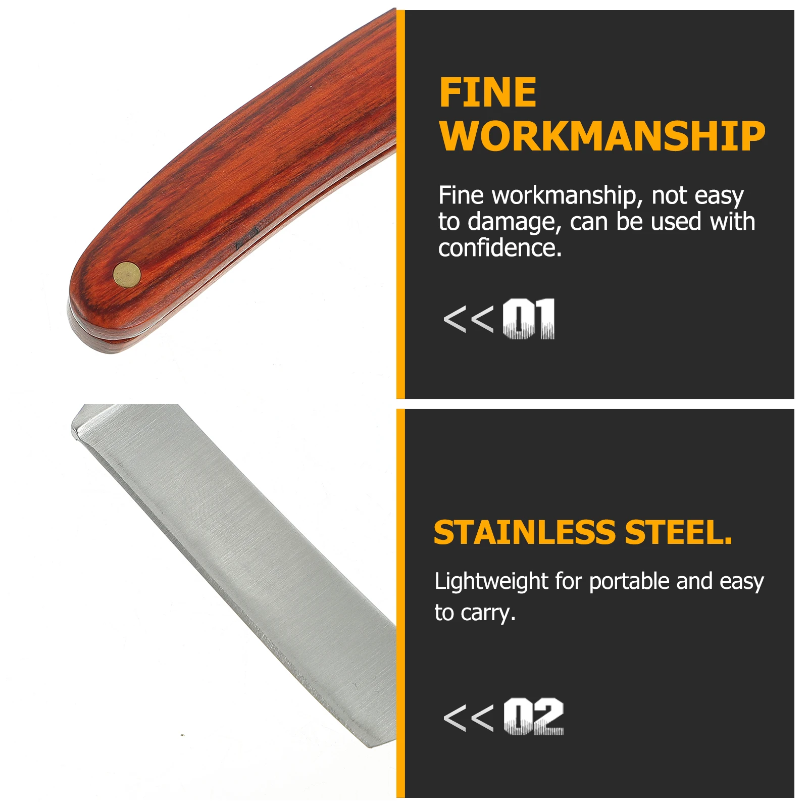 

Manual Shaving Razor Stainless Steel Straight Barber Razor Foldable Lightweight Durable Portable Beard Sideburns Short Hair