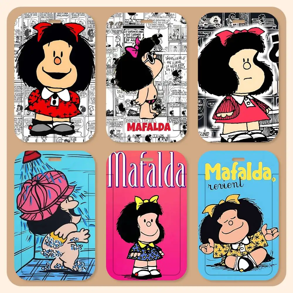 

Мультяшные держатели для карт M-Mafalda на шнурке, держатели для студенческих удостоверений, держатели для карт на шею, контроль доступа