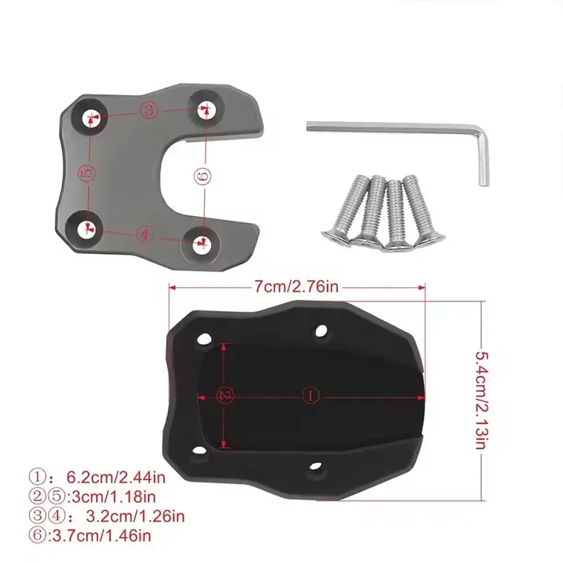 Motorcycle CNC Kickstand Foot Side Stand Support Extension Enlarger Pad For PCX125 PCX150 PCX 125 150 2018 2019 2020 2021
