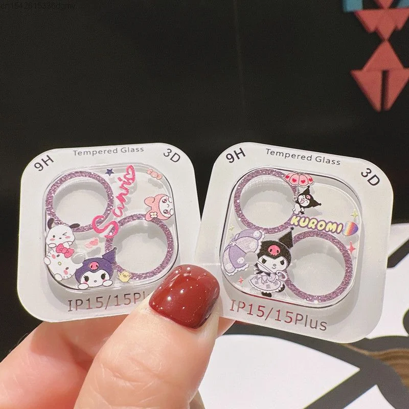 Sanrio Hello Kitty Kawaii New Lens Film For Iphone 15 14 Plus 13 Mini Pro Max Transparent Lens Tempered Kawaii Anime Lens Film