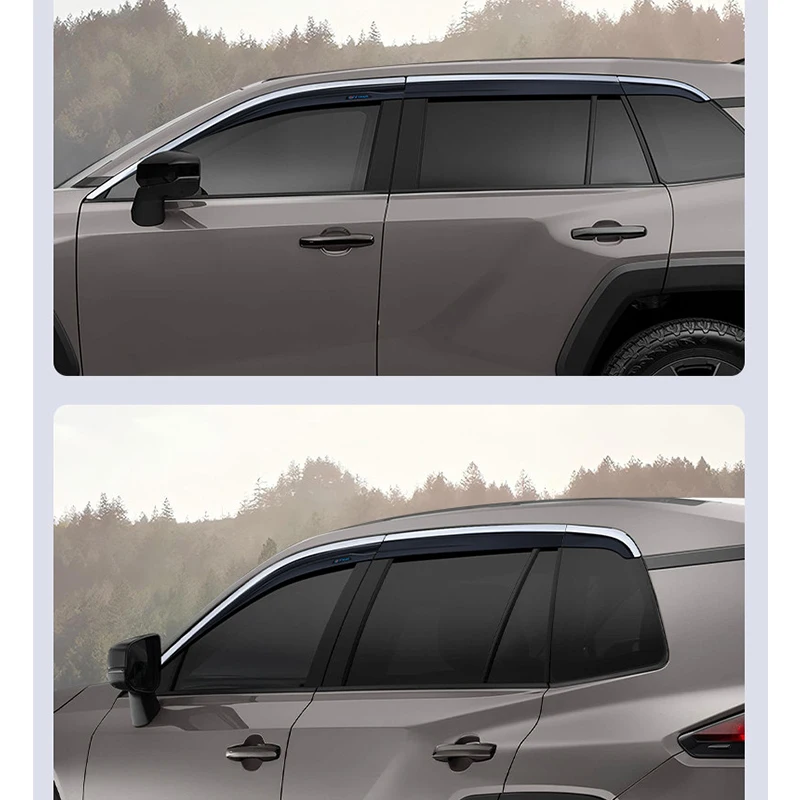 Car accessories FIT FOR Toyota RAV4 XA60 2026 2027 2028 ABS chrome waterproof Door Window Visor Vent Shades Sun Rain Guard view 4