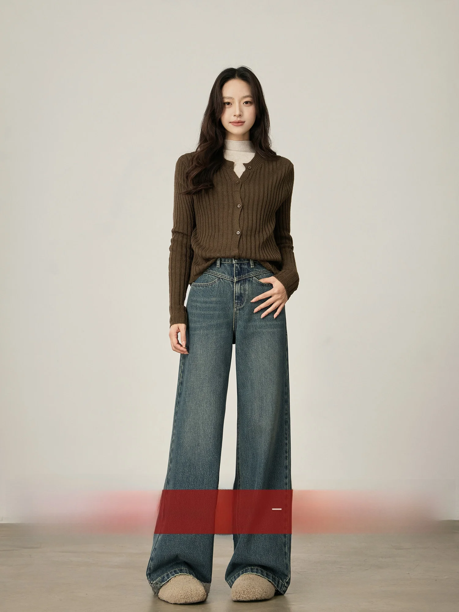 

Ретро-джинсы с высокой талией, свободные широкие брюки, женские прямые брюки, удобные хлопковые эластичные джинсовые брюки-скинни