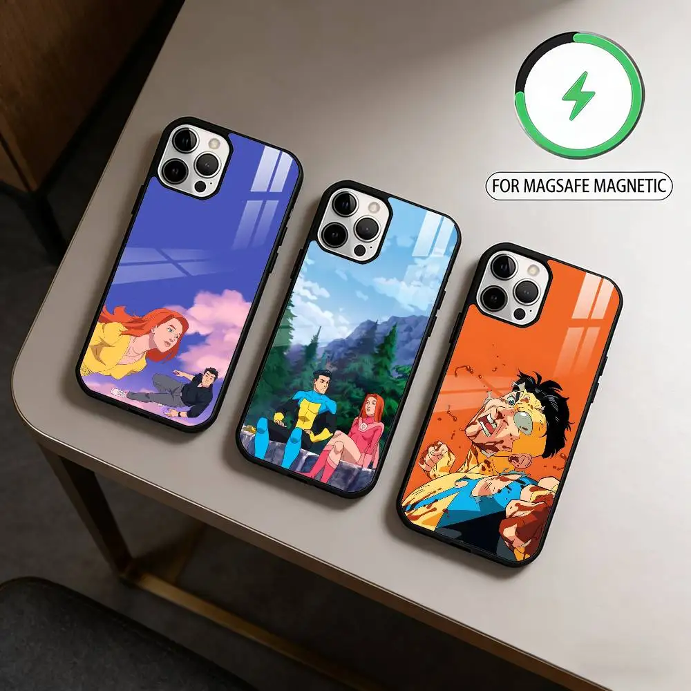 

Cool I-Invincible Art Magnetic For Magsafe Wireless Charging Phone Case For iPhone17,16,15,14,13,12,11 Plus,Pro Max