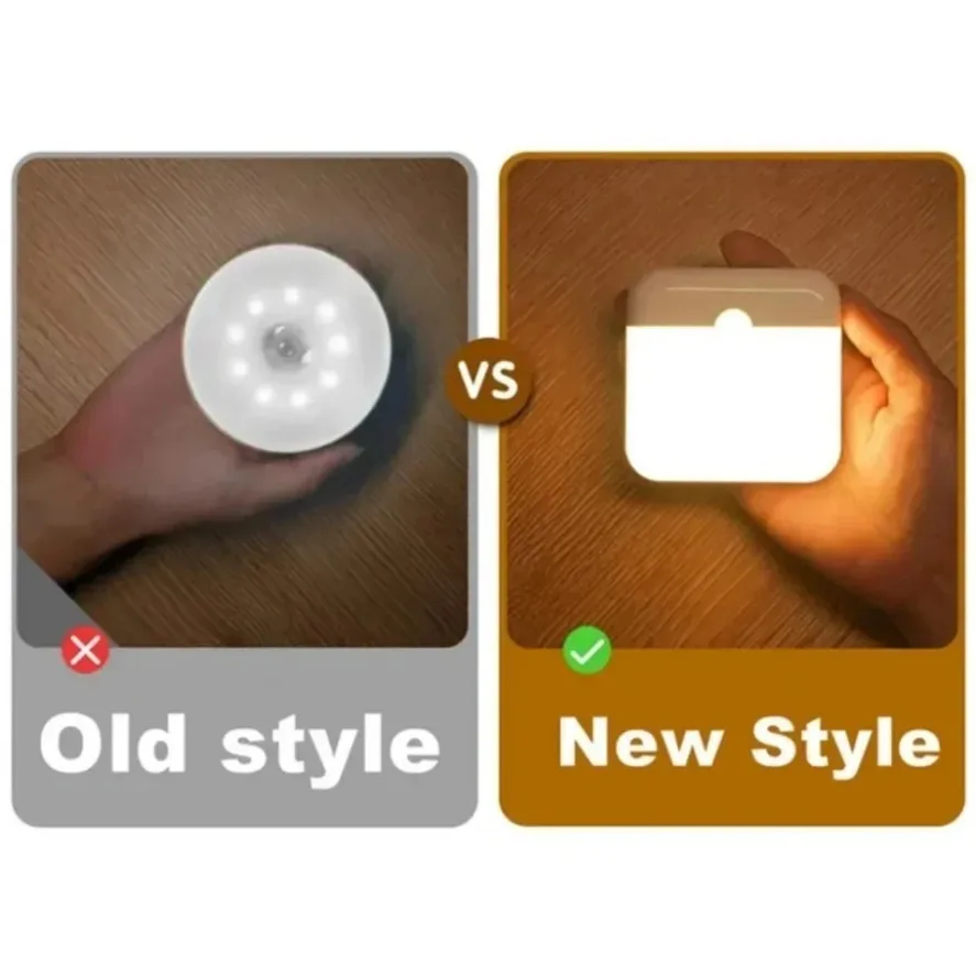 PIR Motion Sensor USB Night Light Induction Rechargeable LED lights For Bedroom Kitchen Stair Hallway Wardrobe Cupboard Lighting - view 6