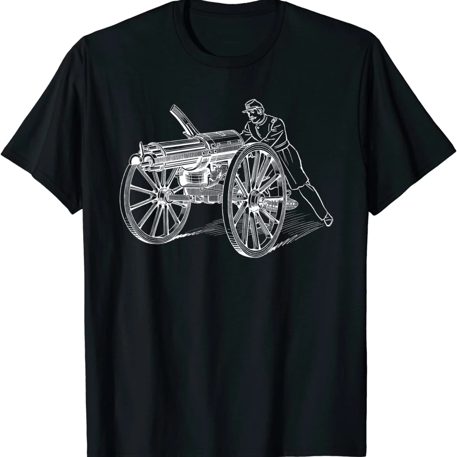 

Vintage Gatling Machine Gun T-Shirt. Summer Cotton Short Sleeve O-Neck Men's T Shirt New S-3XL