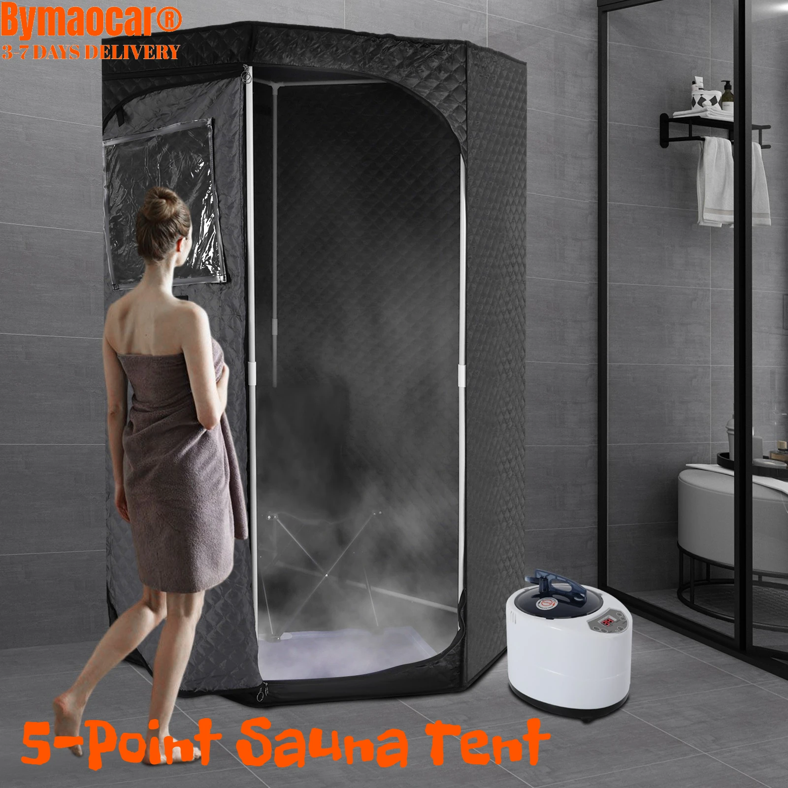 Portable Steam Sauna for Home Spa Detox Relaxation, Portable Tent Box Kit with 3L 1500W Steamer, Remote Control & Folding Chair
