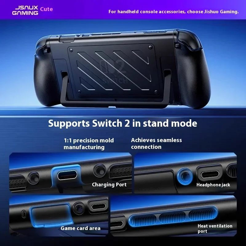 Jsaux capa protetora de corpo inteiro para switch 2 ns2, capa frontal resistente a quedas, à prova de choque para acessórios de console ns2