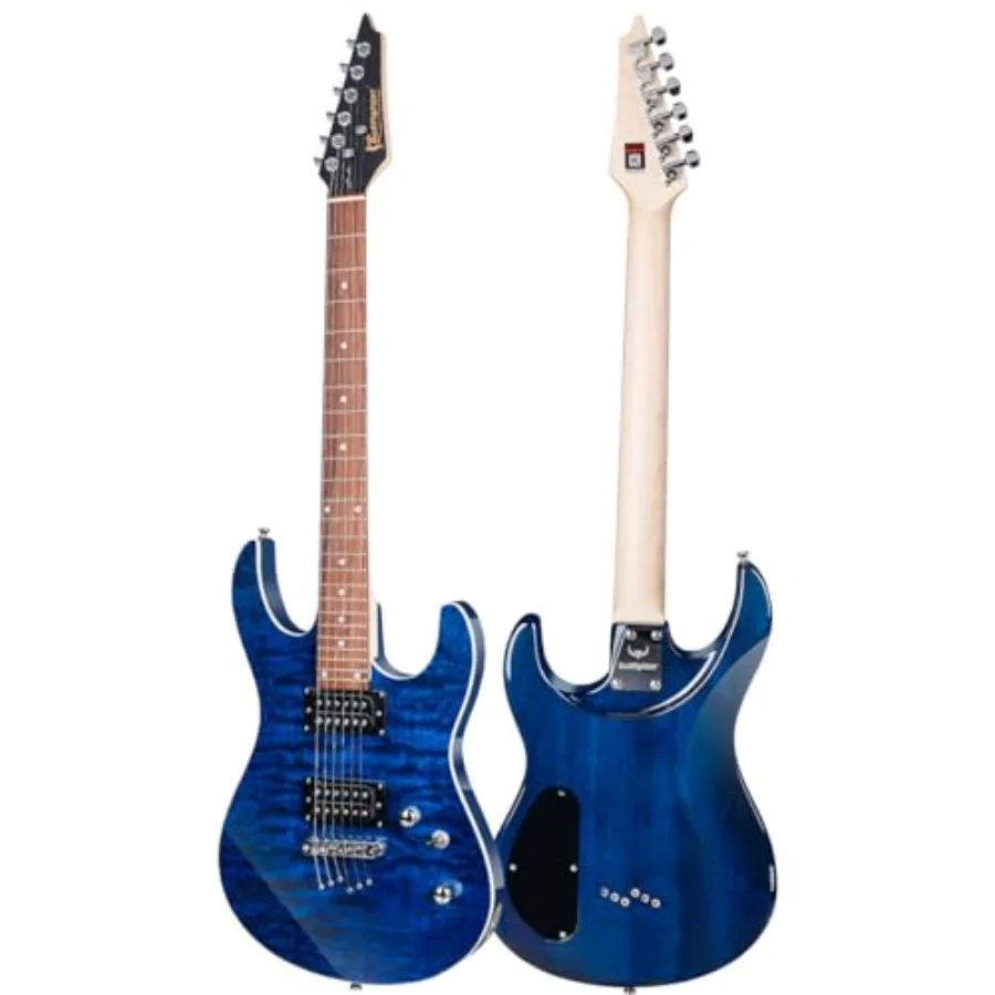 

39 Inch Full Size Bullfighter Electric Guitar Kit with 6 Extra Strings Picks Gig Bag Shoulder Strap Cable in Black - D170