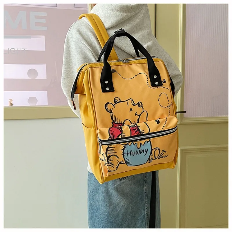 Disney\'s New Winnie The Pooh Cartoon Mommy Bag Multifunctional Large Capacity Portable Mother and Baby Backpack