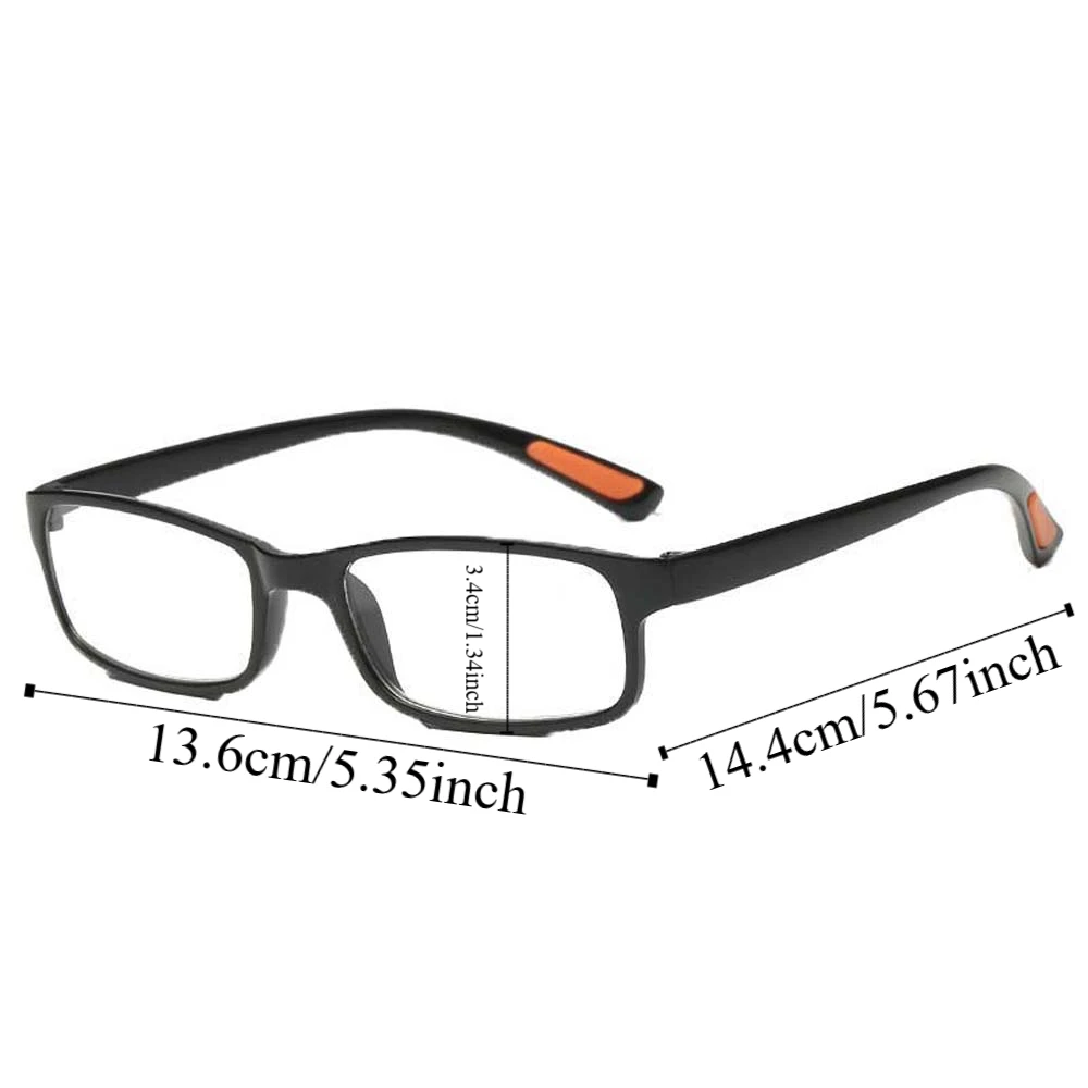 نظارات قراءة مصنوعة من خليط معدني لكبار السن، إكسسوار أزياء مرن للجنسين، نظارات طويلة النظر مقاومة للماء وخفيفة الوزن باللون الأسود TR90 #6