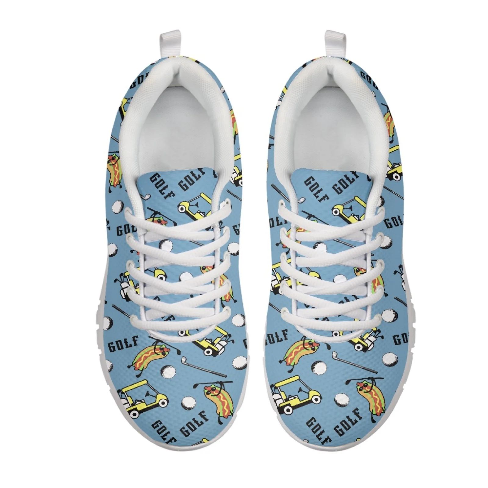 Coloranimal Cart Hotdog Pattern Lightweight Running Shoes Mens Athletic Trainers Tennis Training Shoes for Women Womens