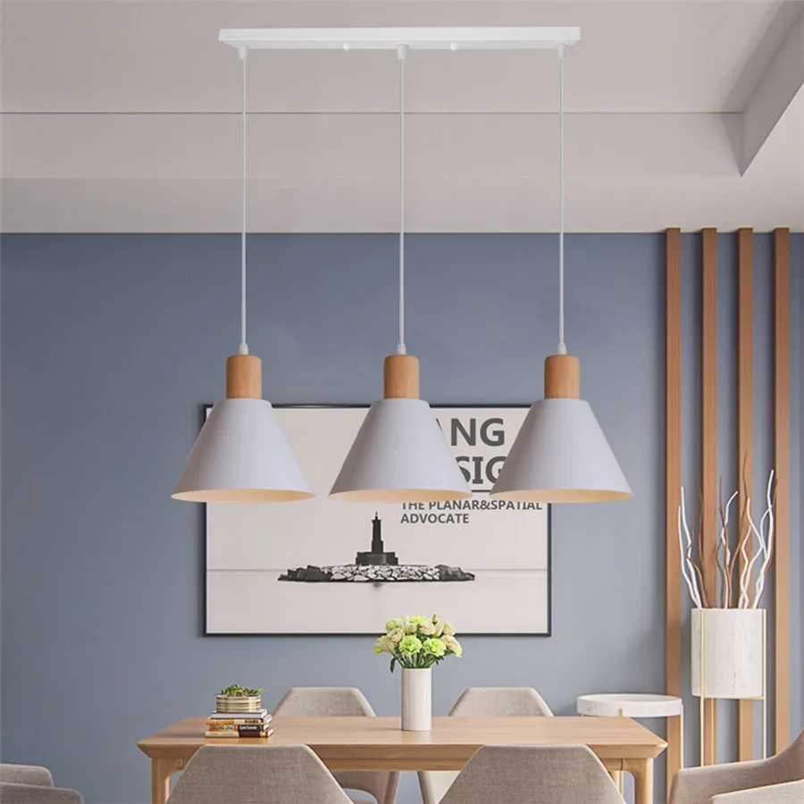 Minimalist Nordic Pendant Lights Modern White Aluminum Hanging Lighting Living Room Dinning Room Kitchen Pendant Lamp Home Decor