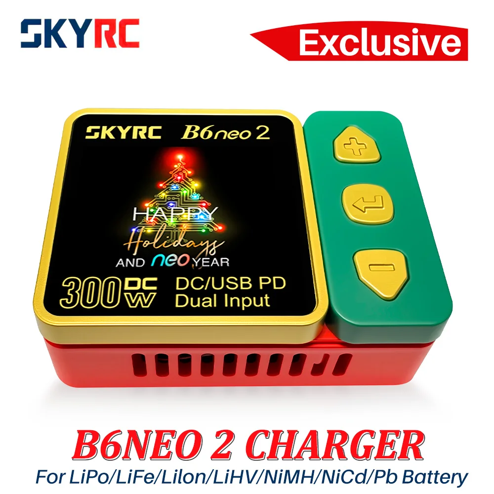 

Exclusive SKYRC B6neo 2 Smart Charger Christmas Smart Charger DC 300W PD 126W LiPo/LiFe/Lilon/LiHV/NiMH/NiCd/Pb Battery Charger