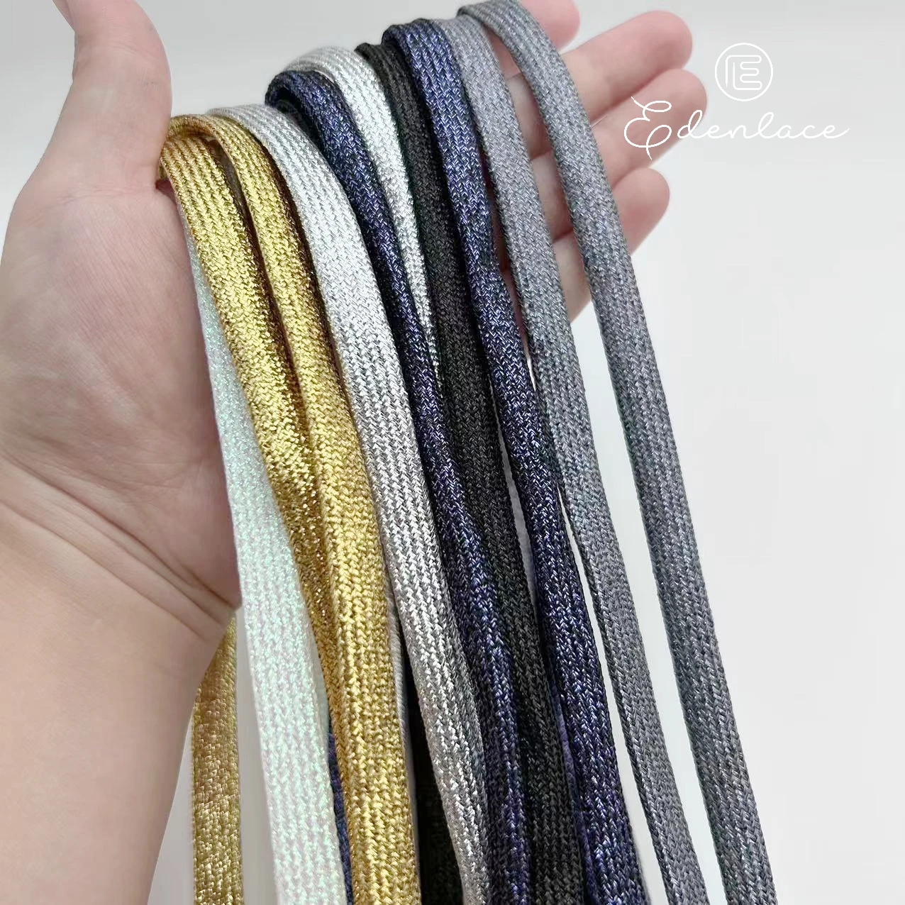 

Metallic Yard Shoelace Sparkling Golden Shoelaces Shiny Flat Shoe Lace Ball Decoration Lacing