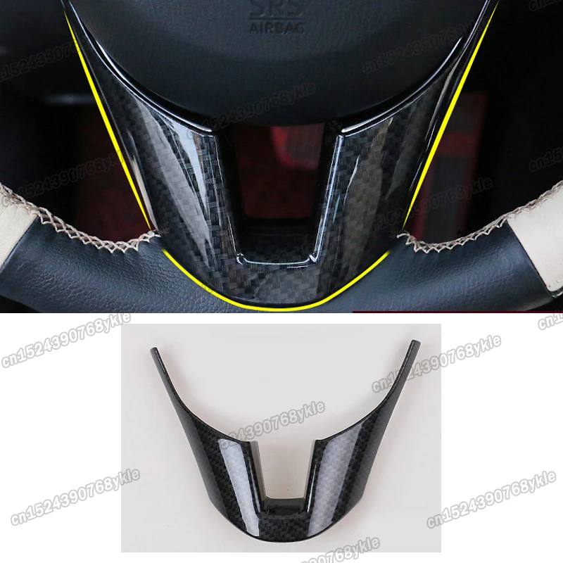 carbon fiber car steering wheel trims decoration for mazda cx-5 2012 2013 2014 2015 2016 cx5 cx 5 interior accessories sport