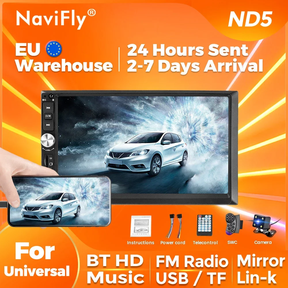 ND5 7inch MP3/MP5 Car Multimedia Radio Video Player For Universal autoradio AUX/USB/TF/BT Support SWC Mirror Lin-K HD SCREEN