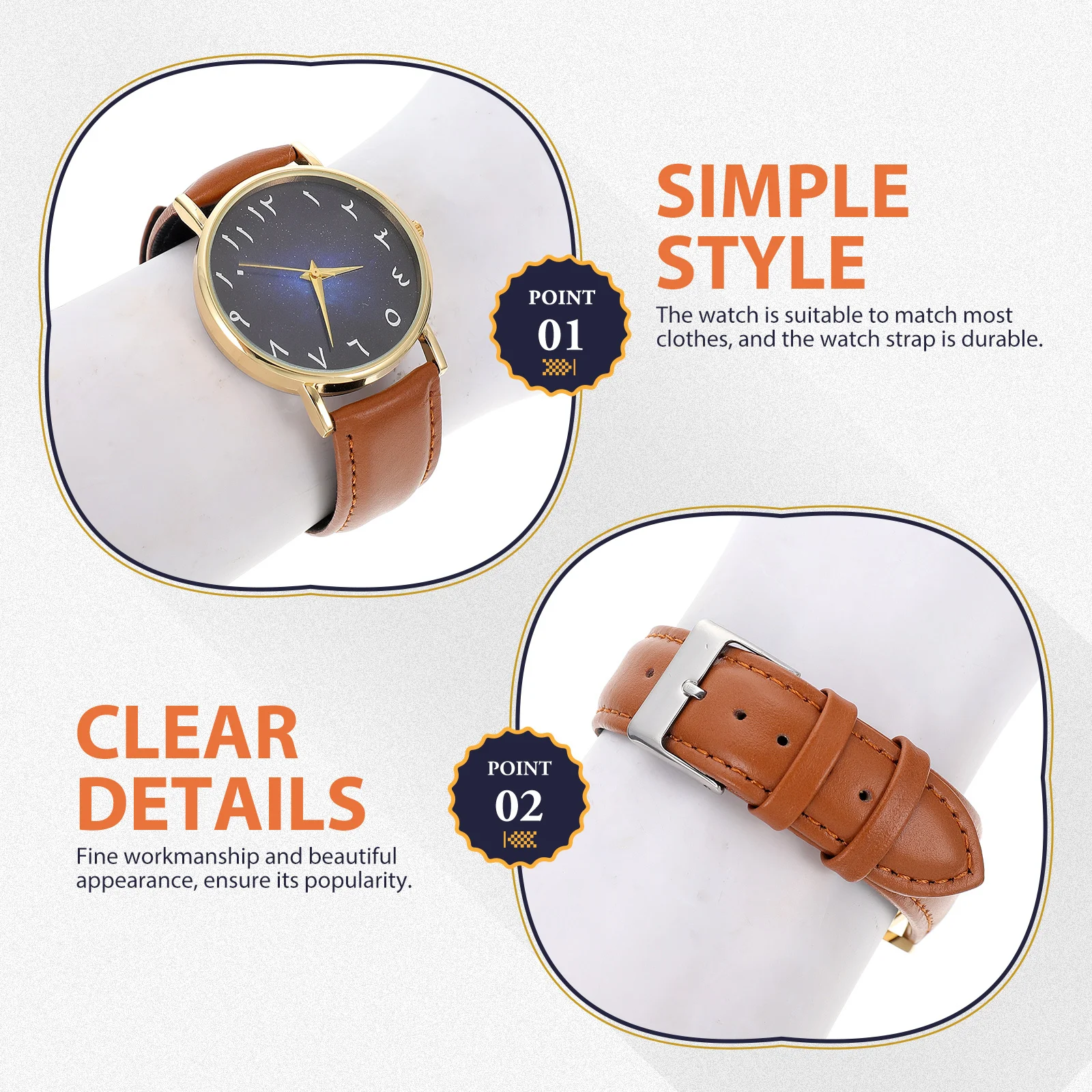 

Sky Dial Wrist Watch Stylish Adjustable Strap Casual Numerals Adults Leisure Watch Wrist Ornament