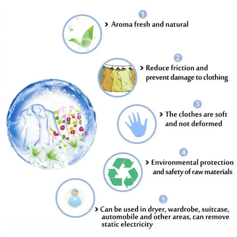 Laundry Soft Pieces Fragrance Clothes Pieces Is Suitable For Dryer Lavender Flower Aroma Clothes Paper Aromatherapy Softener