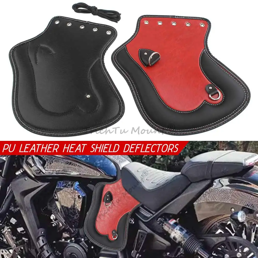 Motorcycle Accessories Horse Saddle Style PU Leather Thickened Seat Heat Shield Deflectors Universal For Harley Yamaha Honda