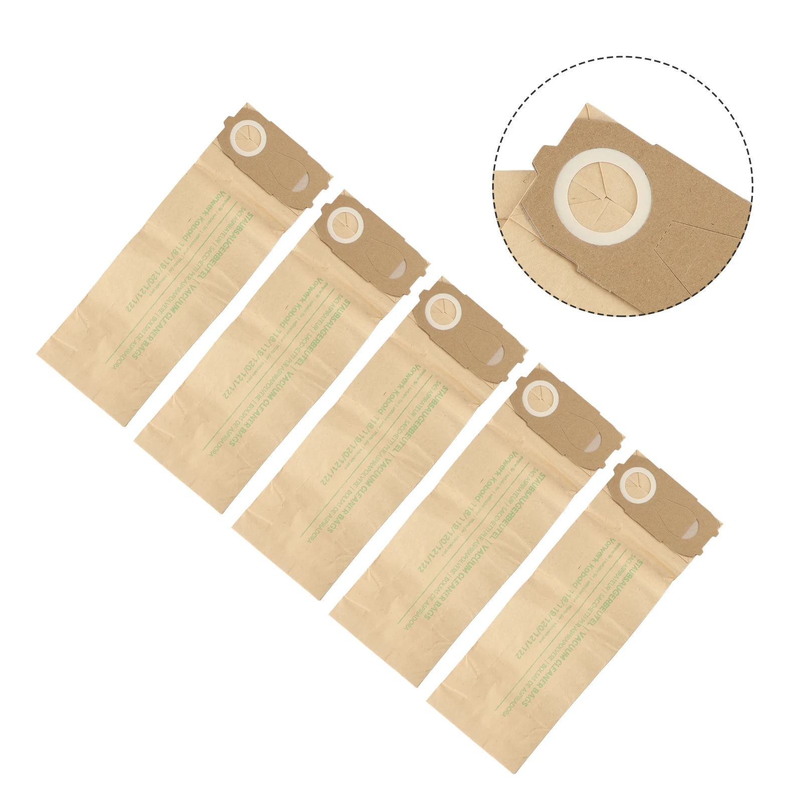 Five Pack Vacuum Cleaner Dust Bags for VK 118 119 120 121 122 Models Better Dust Filtration and Large Capacity