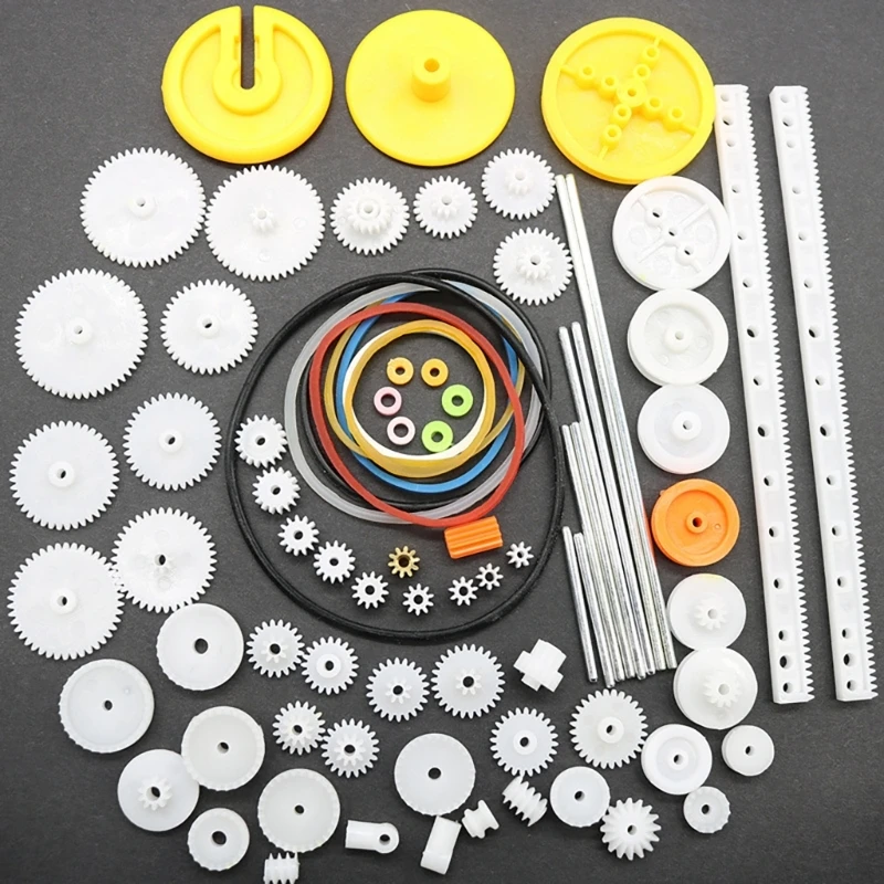 Ipiip 82 ชิ้น/เซ็ตเกียร์พลาสติก DIY ชุดอุปกรณ์เสริมสำหรับของเล่นรถหุ่นยนต์ชุดโมเดล