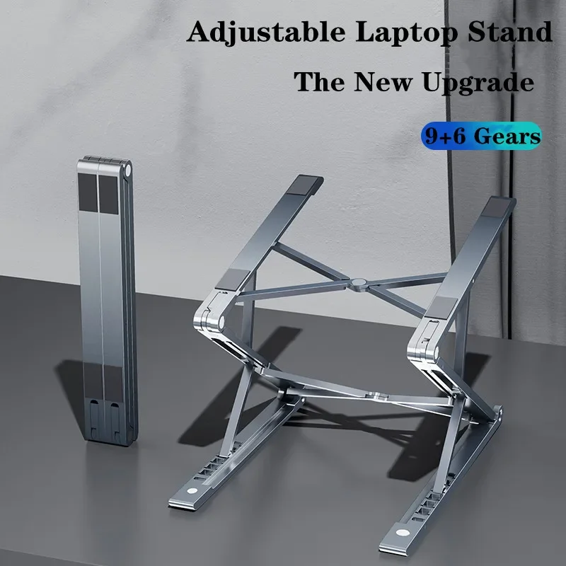 

OATSBASF Aluminum Laptop Stand For Macbook Air Pro Dell Adjustable Tablet Notebook Stand Cooling Pad Base Foldable Laptop Holder