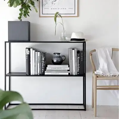 

Nordic modern simple double-layer decorative frame, storage bookshelf next to living room sofa, narrow side