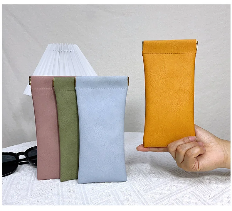 PU Leather Glasses Storage Bag Waterproof Pouch Glasses Protective Cover Eyewear Storage Bag Automatic Closed Sunglasses Case