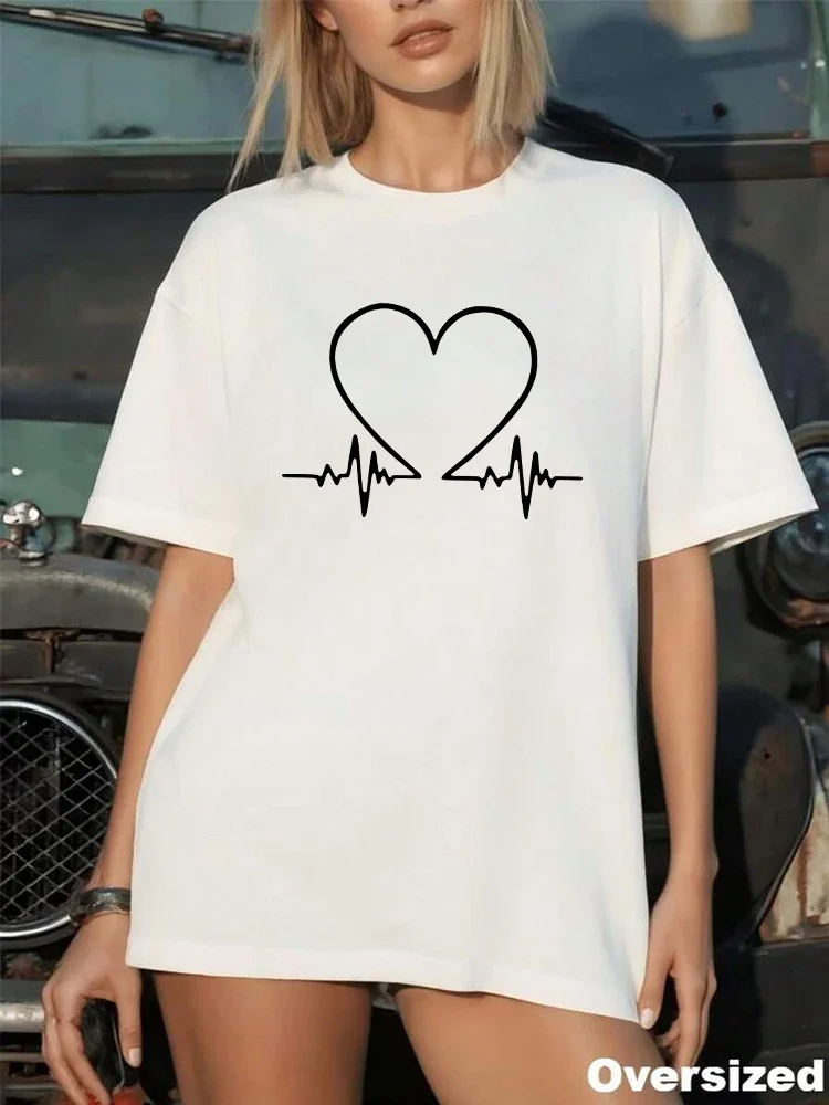 Summer Womens T-shirt Cotton Printing Casual O-Neck Short Sleeve Outdoor Sports Jogging Woman Clothing 2026 Streetwear Tees y2k