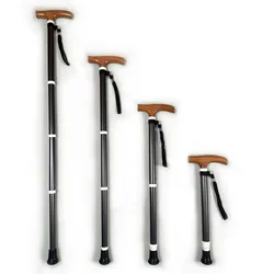 Lightweight wooden walking sticks telescopic walking cane extendable aluminum crutches for adults