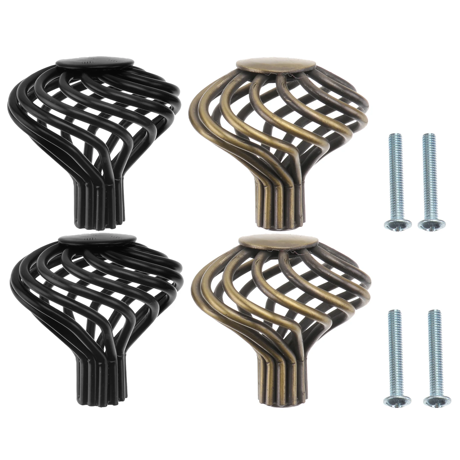 

4 Pcs Wardrobe Door Handles American Pulls Bronze Retro Iron Nickel Alloy Cabinet Knobs House Improvement