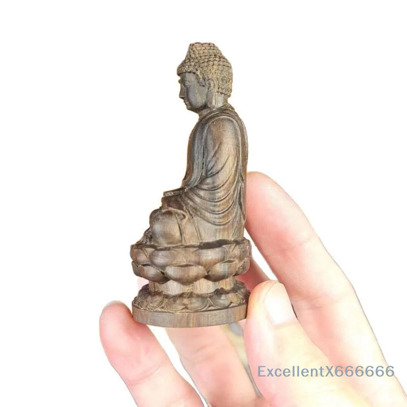 Wooden Lotus Sitting Statue Minimalist Zen Wood Carving Craft 1Pcs Desktop Ornament for Yoga Studio Meditation Space Decor