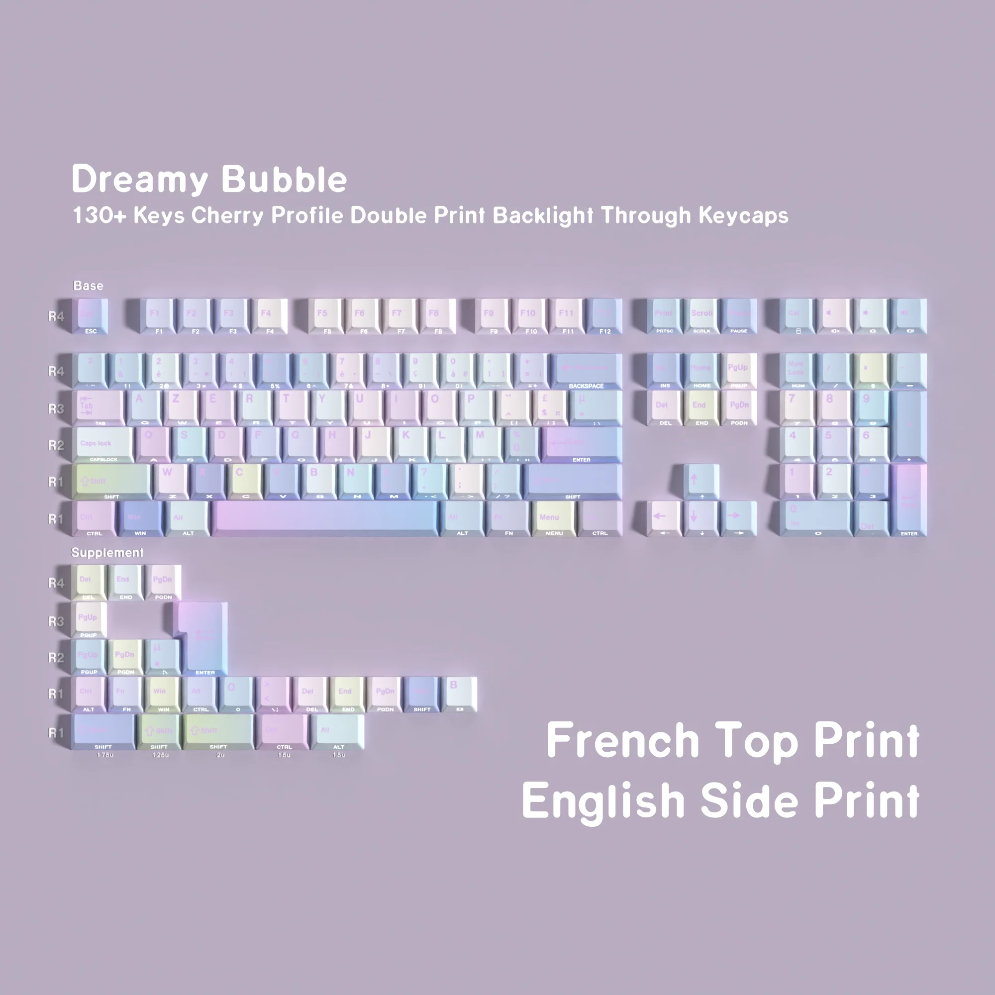 German Spanish French Russian Korean English PBT Keycaps Cherry Dye Sub Keycap Bubble For Gaming Mechanical Keyboard ISO Layout - Image 4