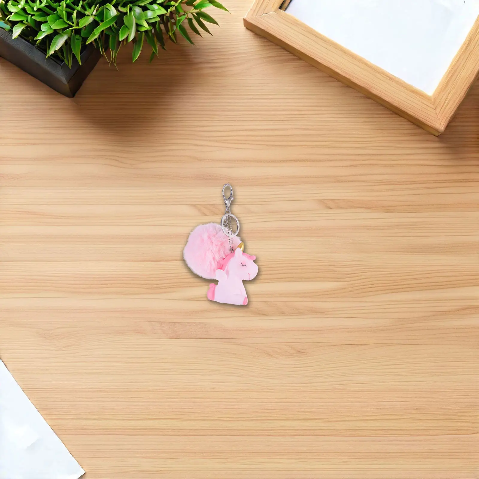 

2Pcs Unicorn Faux Pom Pom Keyring Cute Cartoon Pendant for Children School Bag Handbag Portable Lightweight Novelty Backpack