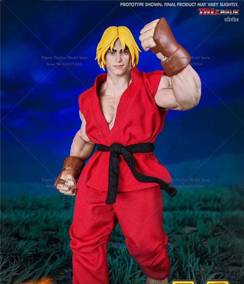 Limited Stock IQGS-04 1/6 Red Cloth Fighter Ken Action Figure Anime Boxer Yellow Hair 12