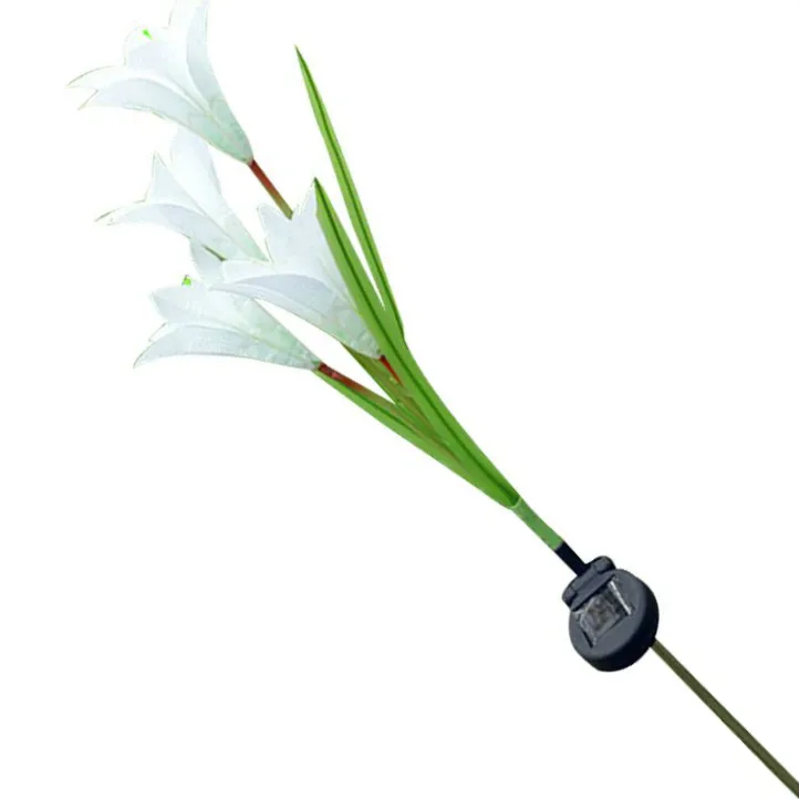 

4-цветные уличные фонари на солнечной энергии в стиле цветка лилии, меняющие светодиодные декоративные фонари для сада/на заднем дворе