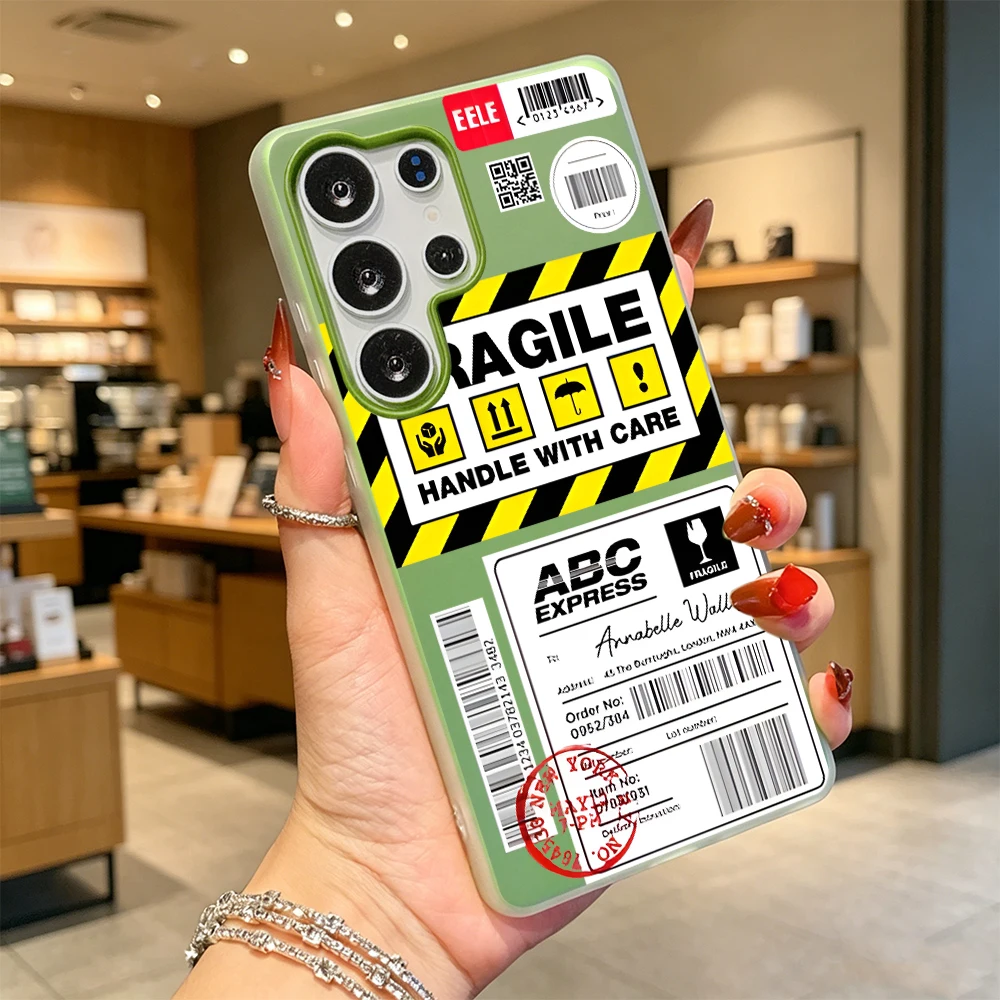 Autocollants d'expédition fragiles pour Samsung Galaxy A57 A35 A34 A27 A17 A07 A06 A05 A35, coque arrière de protection souple anti-rayures