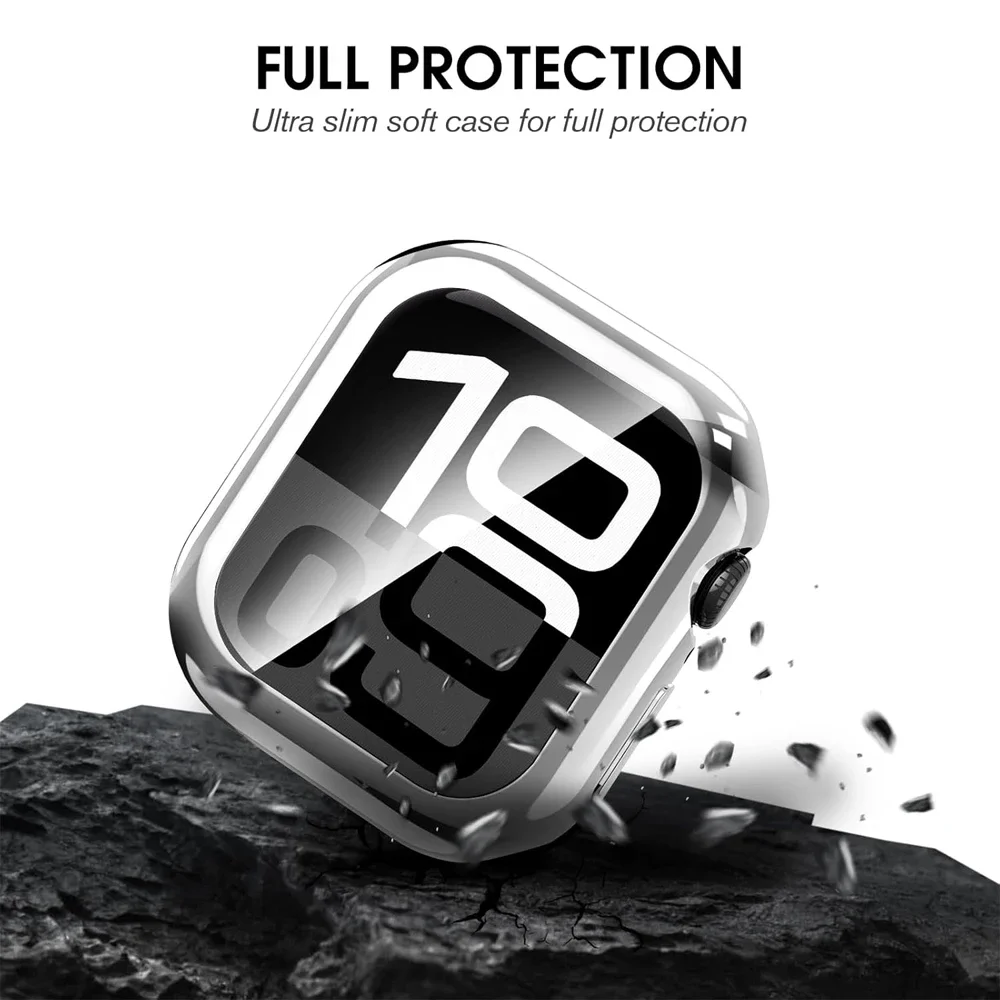 Protezione dello schermo per Apple Watch Case 46mm 42mm 45mm 41mm 44mm 40mm TPU paraurti Cover iWatch Serie 10 9 8 7 SE 6 5 4 accessori