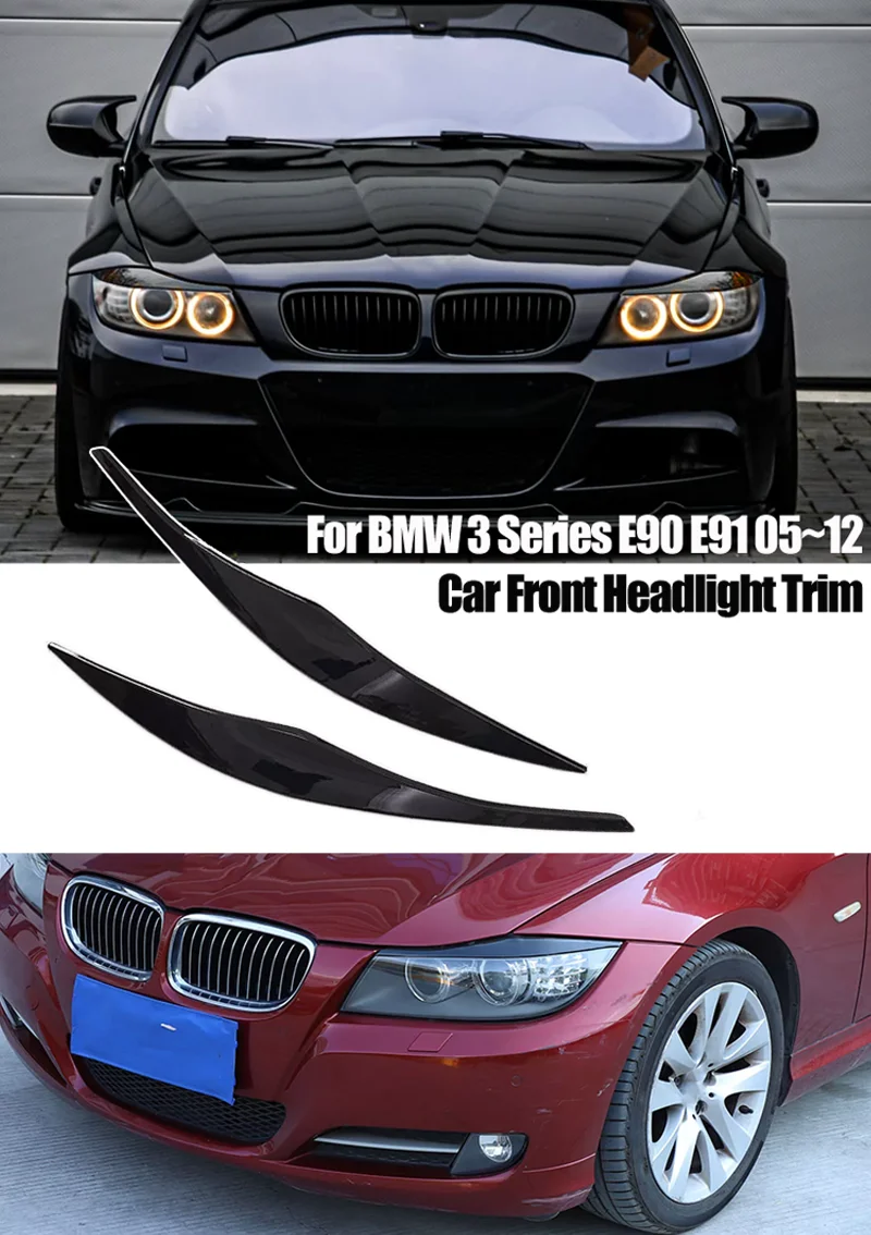 Für BMW Zubehör 3er E90 Limousine E91 Touring 2005-2011 Bodykit Auto Frontscheinwerfer Augenbraue Augenlid Trimmen – Detail 1