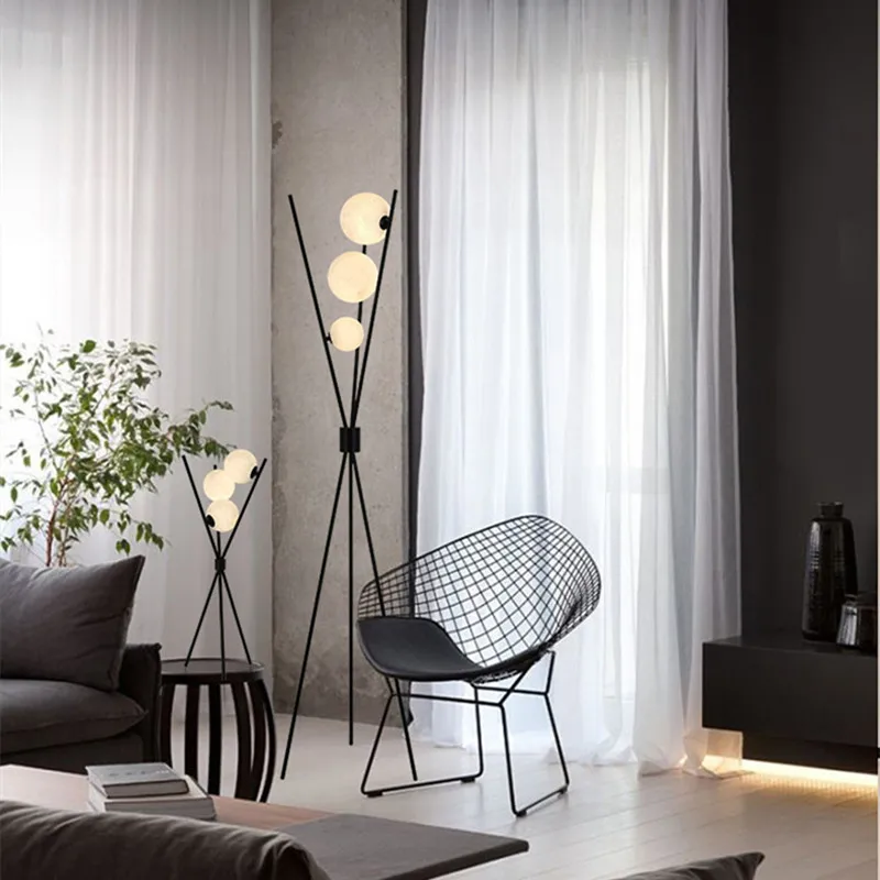 Modern Led Floor Lamp 3D Moon Iron Tripod Floor Lamps For Living Room Bedroom Loft Study Decor Light Nordic Table Standing Lamp