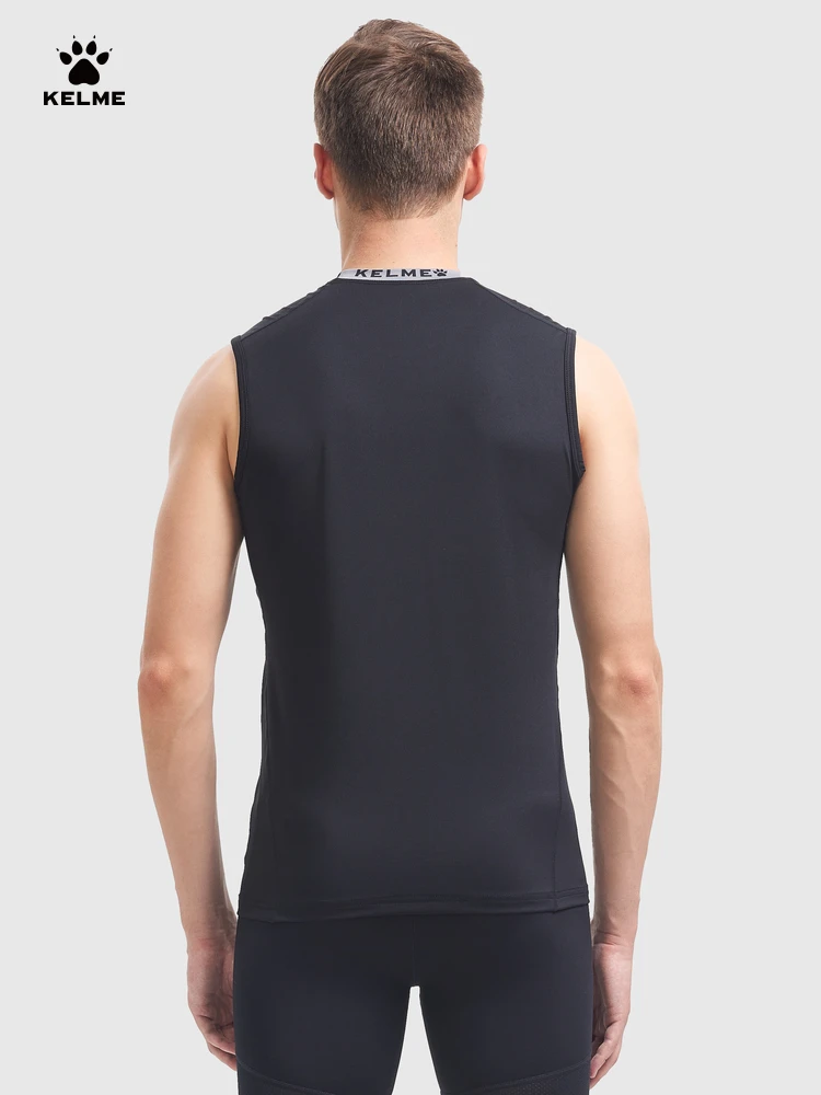 Kelme Men's Sleeveless Fitness T-shirt High Stretch Breathable Tights Training Sports Quick Dry Vest Outdoor Running Vest
